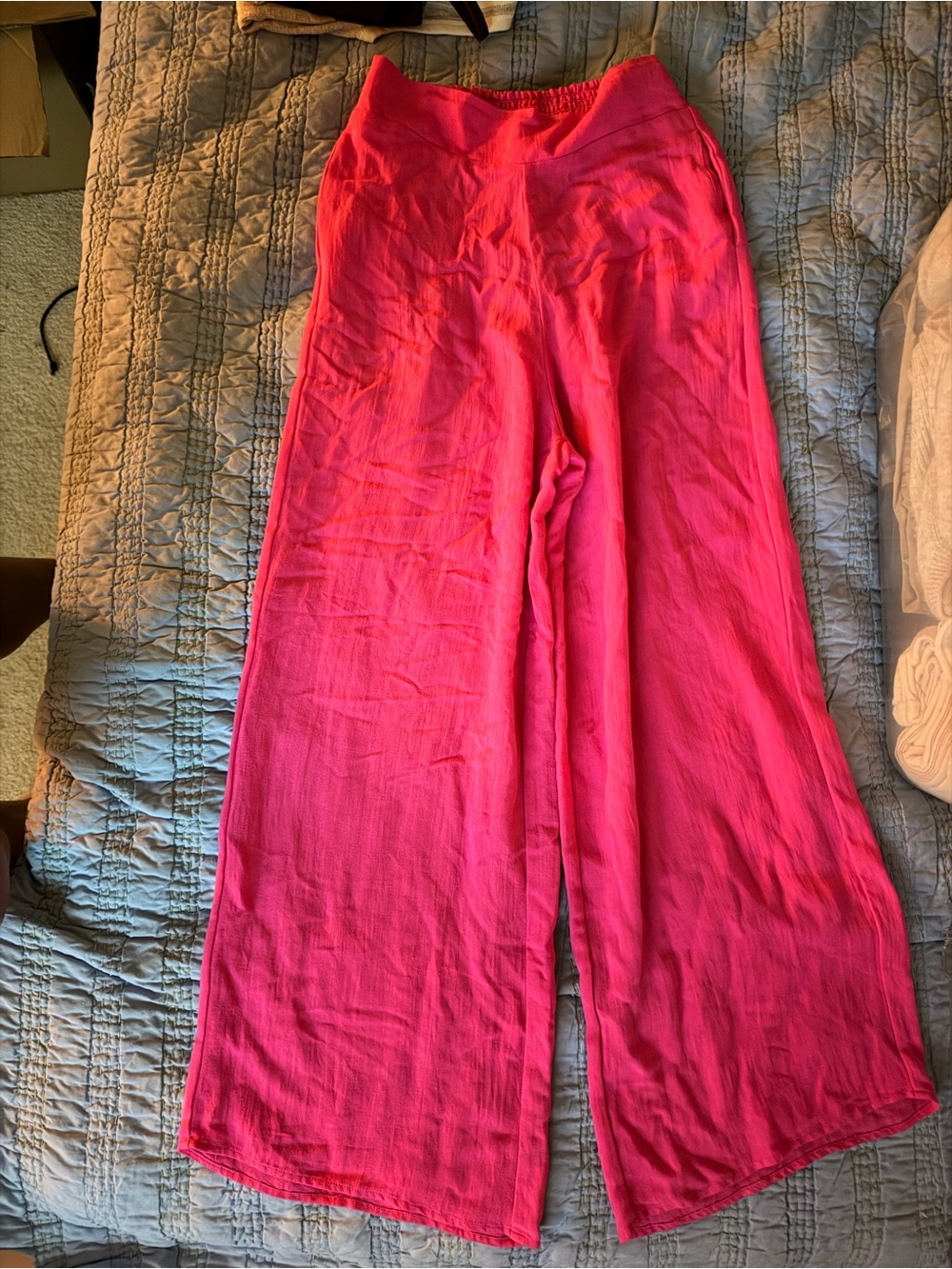 Free People Wide-Leg Hot Pink Lounge Pants